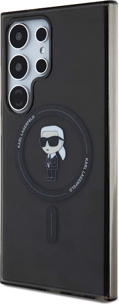 Mbështjellës Karl Lagerfeld IML Ikonik MagSafe për Samsung Galaxy S24 Ultra, i zi