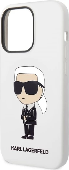 Mbështjellës Karl Lagerfeld Silicone Ikonik për iPhone 14 Pro 6.1", Bardhë