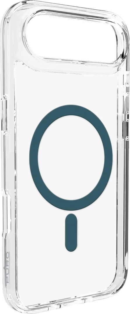 Mbështjellës Puro Lite Mag për iPhone 17 Air, kompatibil me MagSafe, transparent me unazë turkeze