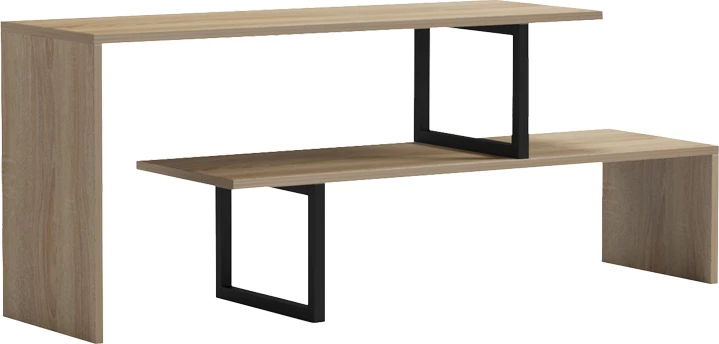 Mbajtëse TV Lilant, ngjyrë sonoma dhe këmbë metalike të zeza, 160x30x45cm