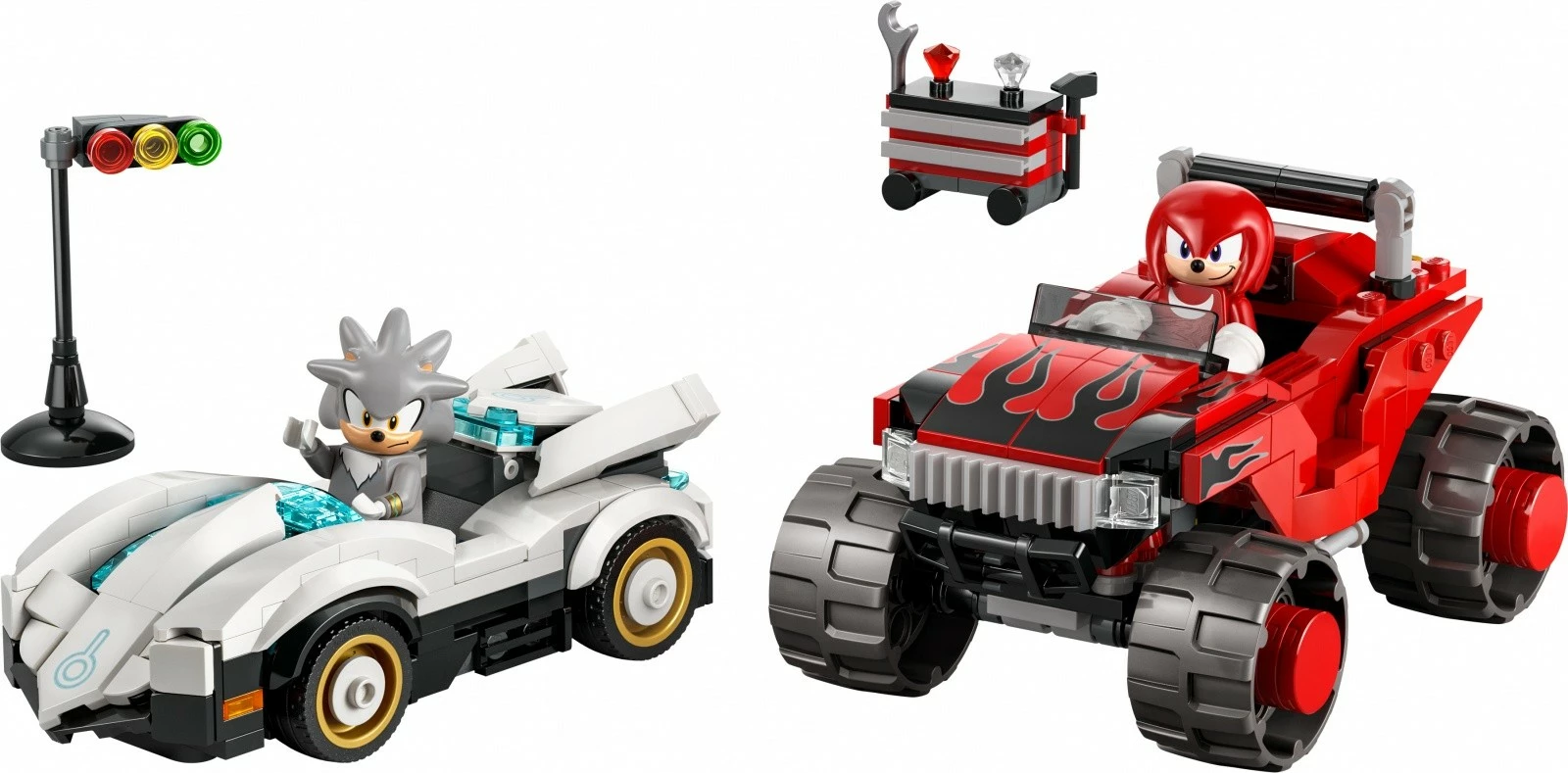 Set LEGO Sonic the Hedgehog 77118 Silver me makinë vs Knuckles me monster truck, 378 pjesë, 8+