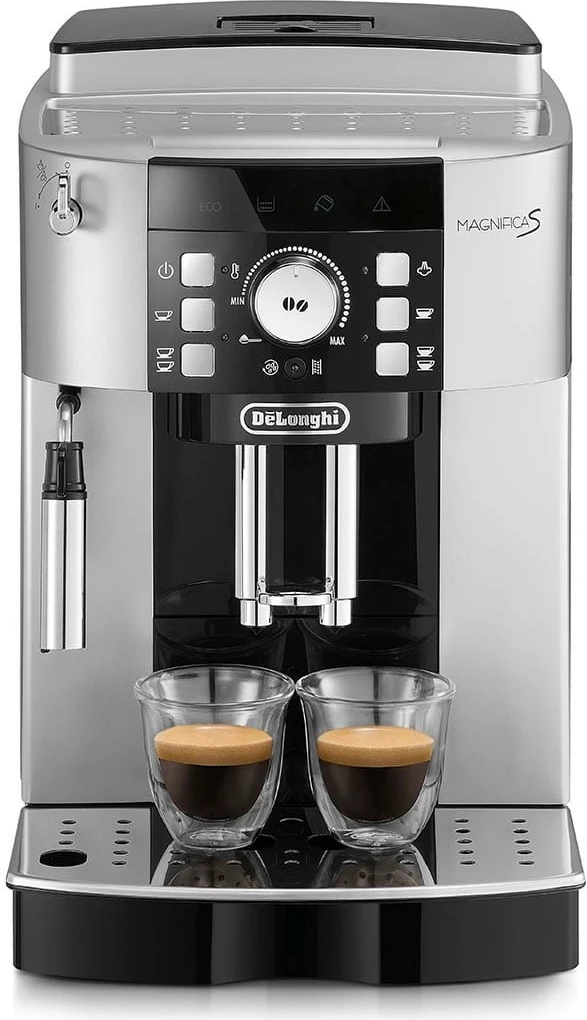 Makinë espresso De’Longhi Magnifica S ECAM 21.117.SB, 1.8 L, Kafe kokërr, Kafe e bluar, Mulli i integruar, 1450 W, E zezë, Argjend