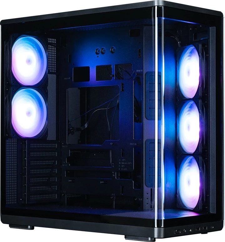 Kasë Zalman P60 Black Mid-Tower, ATX/Micro ATX/Mini ITX, 5x ARGB ventilatorë, USB Type-C, panel xhami, e zezë