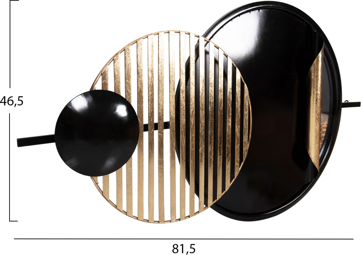 Dekor për mur FH4201 metalik, ngjyrë e zezë dhe ari, 81,5x46,5H cm
