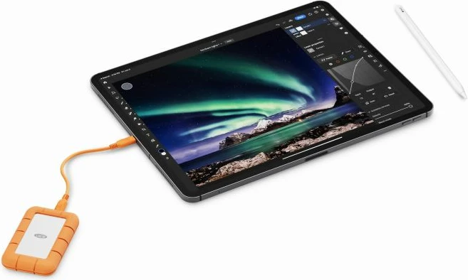 SSD ekstern LaCie Rugged Mini STMF1000400 1TB USB-C (USB 3.2 Gen 2x2) deri 2000MB/s, portokalli, me kabllo USB-C