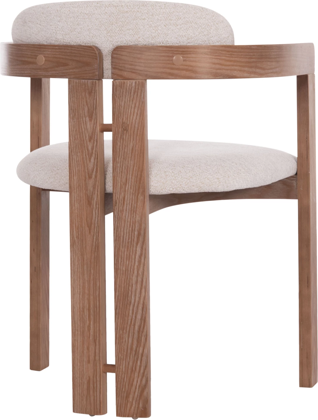 Karrige ngrënieje KALL, set prej 2 copë, tekstil bezhë, dru i bardhë mat, 56x45x73cm