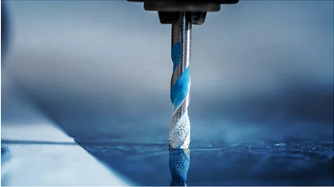 Bosch 2 608 900 645, Bit qendror, Beton, Pllakë e butë, Shank cilindrik, Blu, Gri, 4 copë