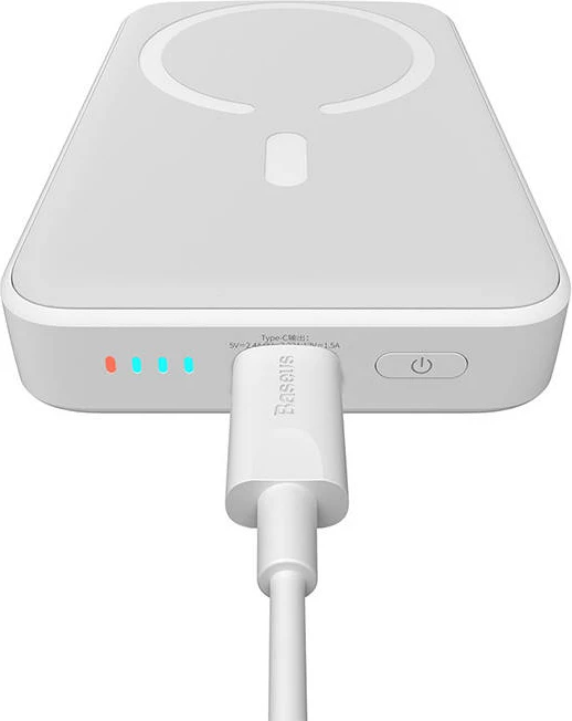 Powerbank Baseus Magnetic Mini 10000mAh, USB-C 20W, MagSafe, e bardhë