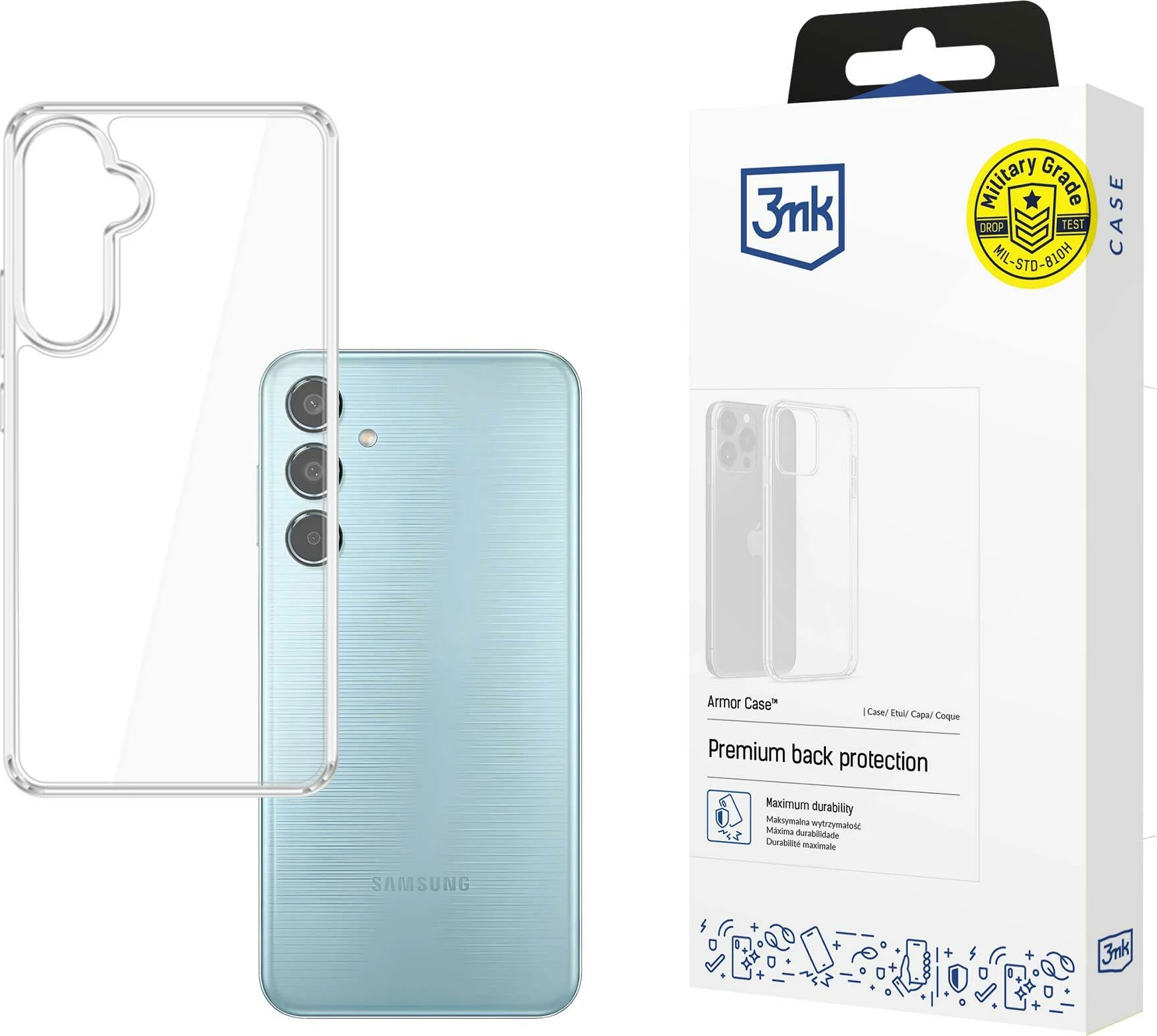 Mbështjellës 3mk Armor Case për Samsung Galaxy M35, Transparent