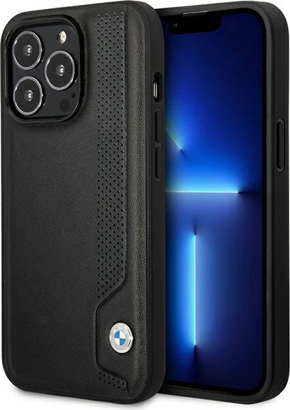 Mbështjellës BMW BMHCP14L22RBDK për iPhone 14 Pro 6.1", hardcase, lëkurë, e zezë