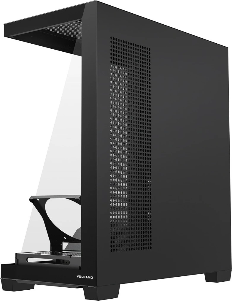 Kasë MODECOM VOLCANO STELLAR PLUS MIDI Tower, ATX/mATX/ITX, xham i temperuar, ARGB, pa ventilatorë, USB-C, e zezë