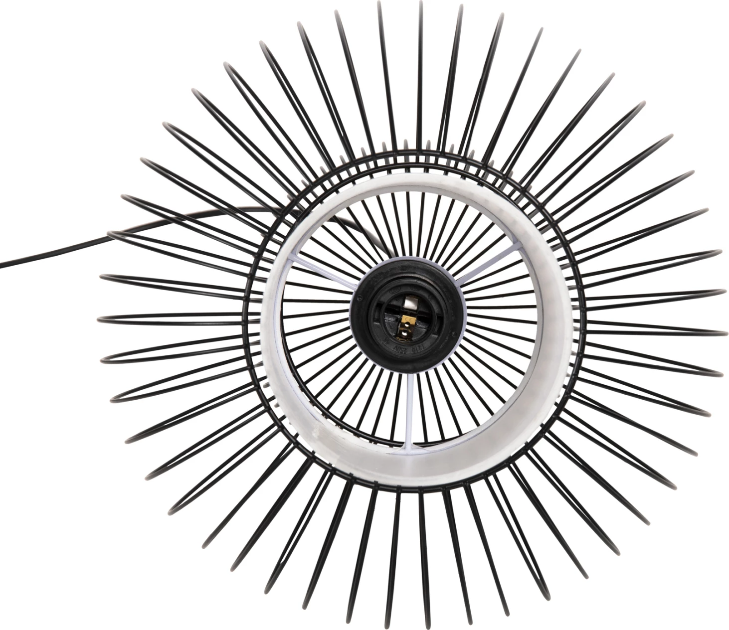 Llambë varëse tavani FH4185, metal i zi, pëlhurë e bardhë, Φ30x115H cm