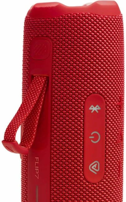 Altoparlant portativ Bluetooth JBL Flip 7, 16 orë playtime, IP68, Bluetooth 5.4, Auracast, USB-C lossless, me rrip dore & karabinë, i kuq