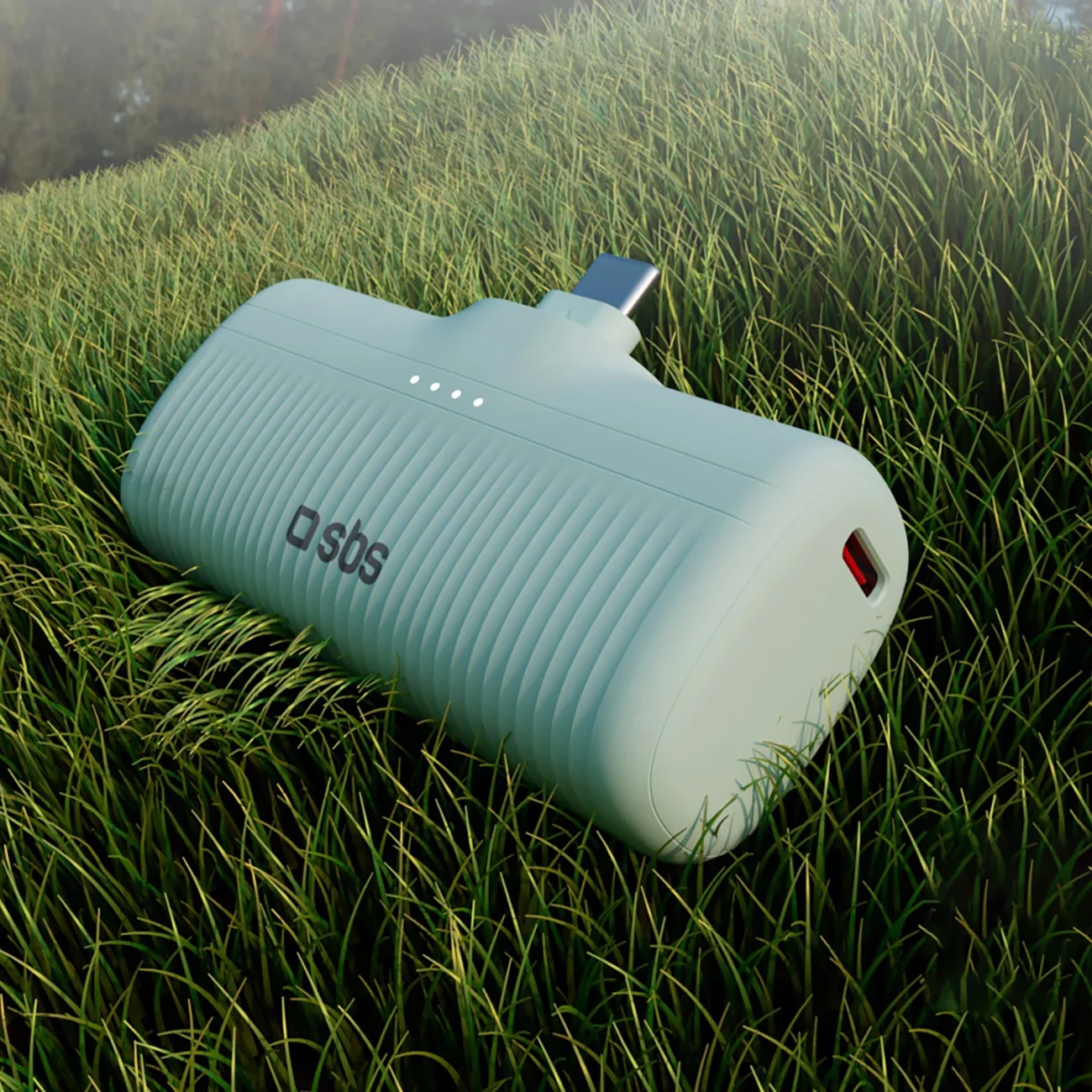 Powerbank SBS EcoPower 5000 mAh, USB-C, 10W, Gjelbër