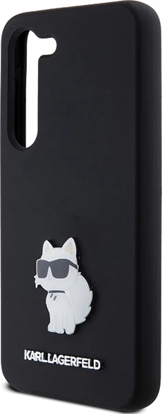 Mbështjellës Karl Lagerfeld Silicone Choupette Metal Pin për Samsung Galaxy S24, i zi
