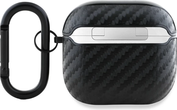 Mbështjellës BMW BMA4CMPUCA për AirPods 4, PU Carbon M Collection, i zi