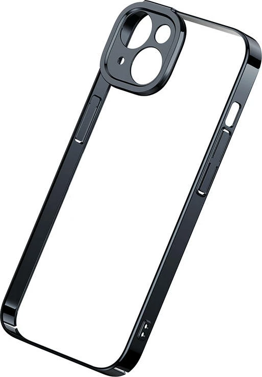 Mbështjellës Baseus Glitter me xham të temperuar për iPhone 14 Plus, i zi, set