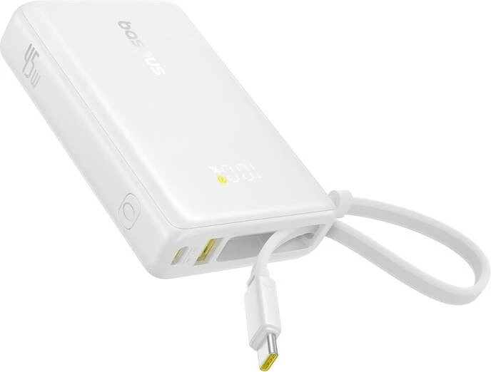 Powerbank Baseus PicoGo P10076803213-00 10000mAh 45W me ekran digjital, i bardhë