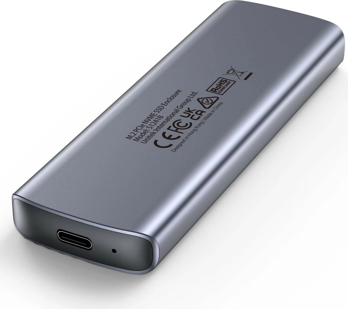 Kasë Unitek S1241B01 për SSD M.2 NVMe, USB-C, 10Gbps, Alumini, Gri