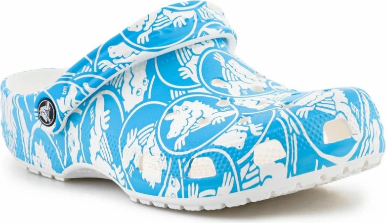 Këpucë Crocs për meshkuj dhe femra, të bardha dhe blu