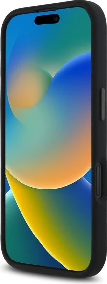 Mbështjellës BMW M për iPhone 16, silikon, MagSafe, i zi