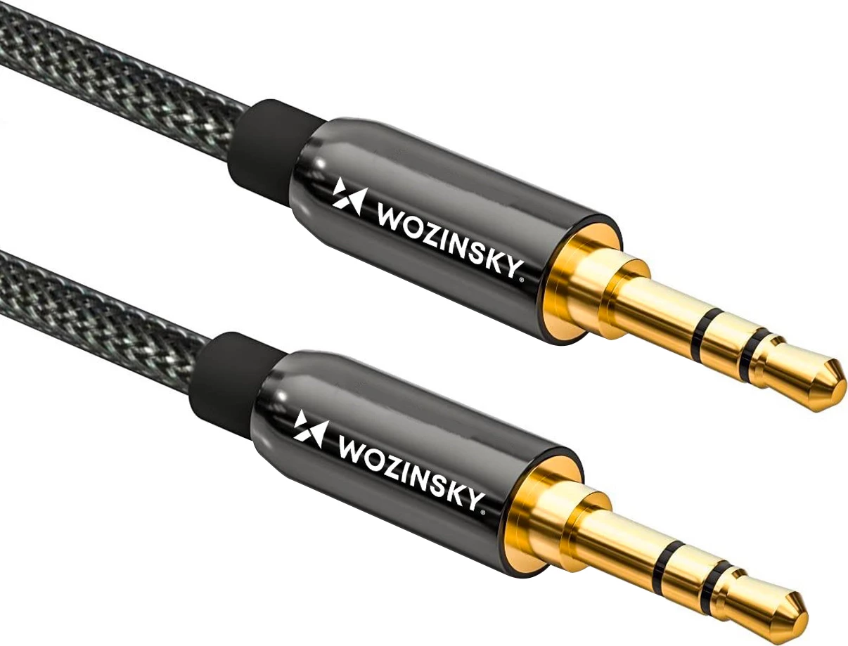 Kabllo audio AUX Wozinsky WACMJB-1M, 1.5m, mini jack 3.5mm, e zezë