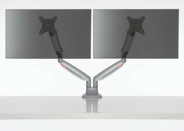 Mbajtëse e dyfishtë për monitor Kensington SmartFit One-Touch, 13-32\", VESA 75x75/100x100, max 9 kg për krah, gri/bardhë