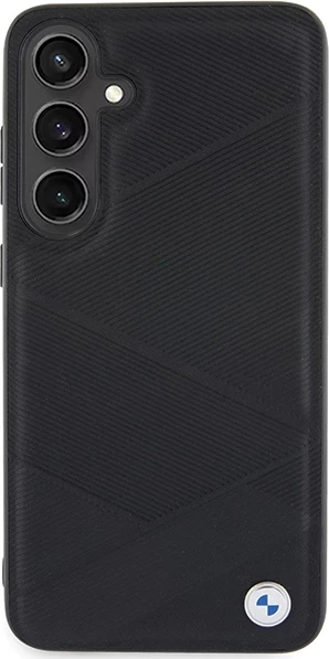 Mbështjellës BMW Signature Leather Crossing Lines Pattern për Samsung Galaxy S24, i zi