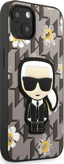 Mbështjellës Karl Lagerfeld Flower Ikonik Karl për iPhone 13 mini, Gri