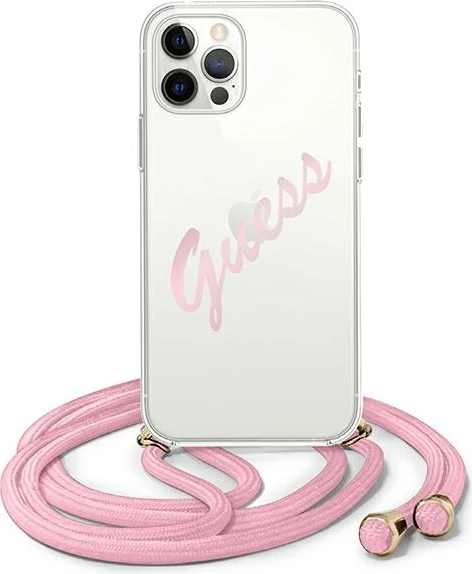 Mbështjellës Guess Script Vintage për iPhone 12 Pro Max 6.7", Rozë
