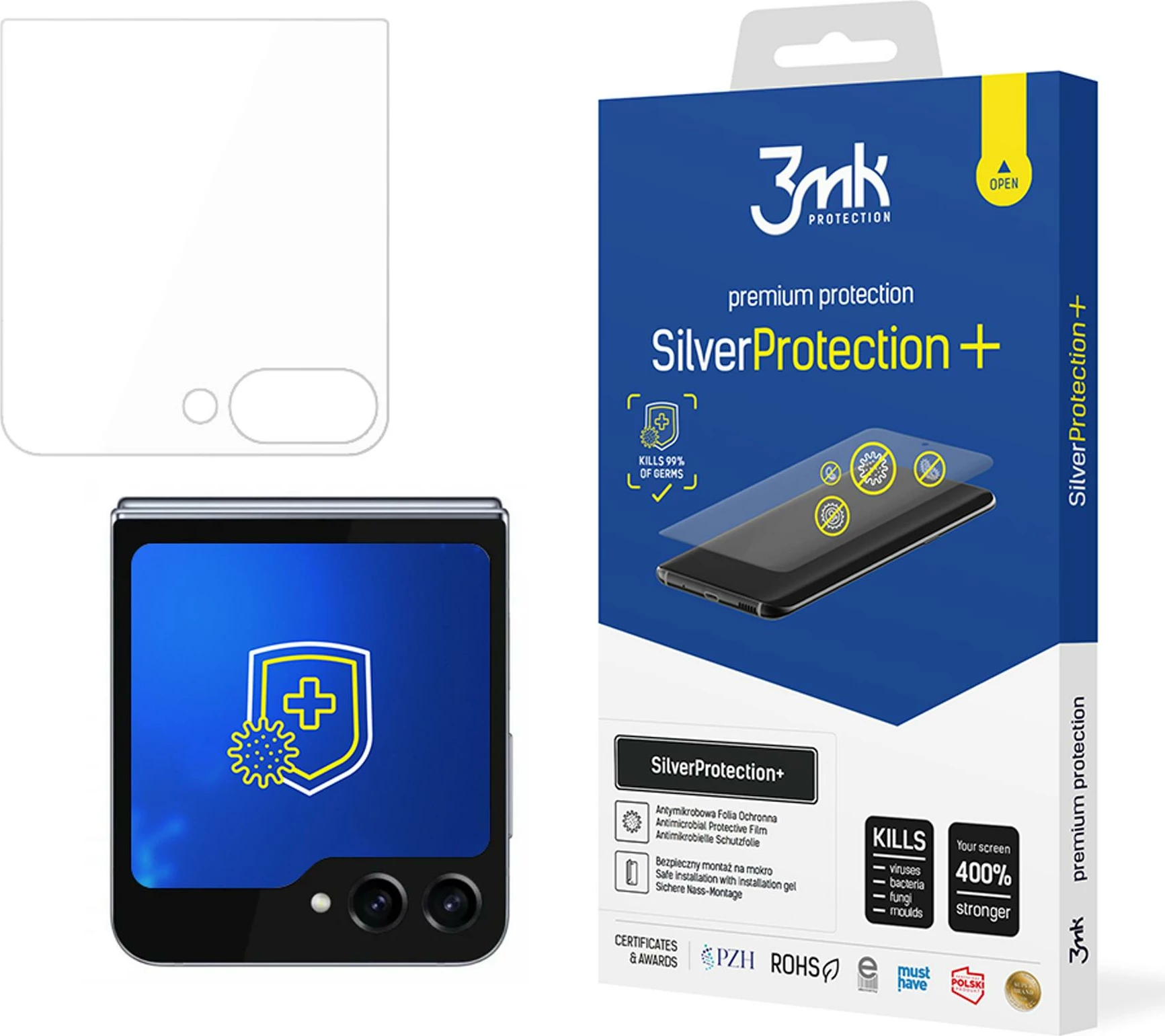 Folje mbrojtëse antibakteriale 3mk SilverProtection+ për Samsung Galaxy Z Flip 6