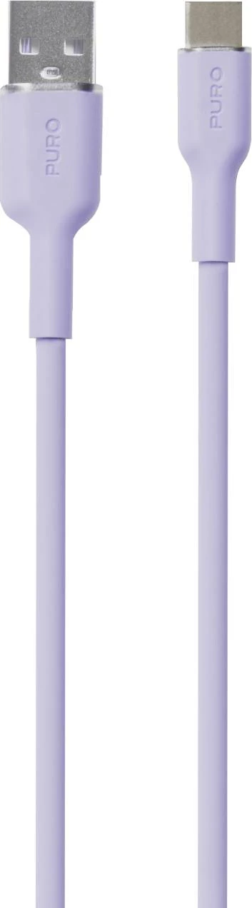 Kabllo USB-A në USB-C Puro Soft 1.5m, silikon, vjollcë