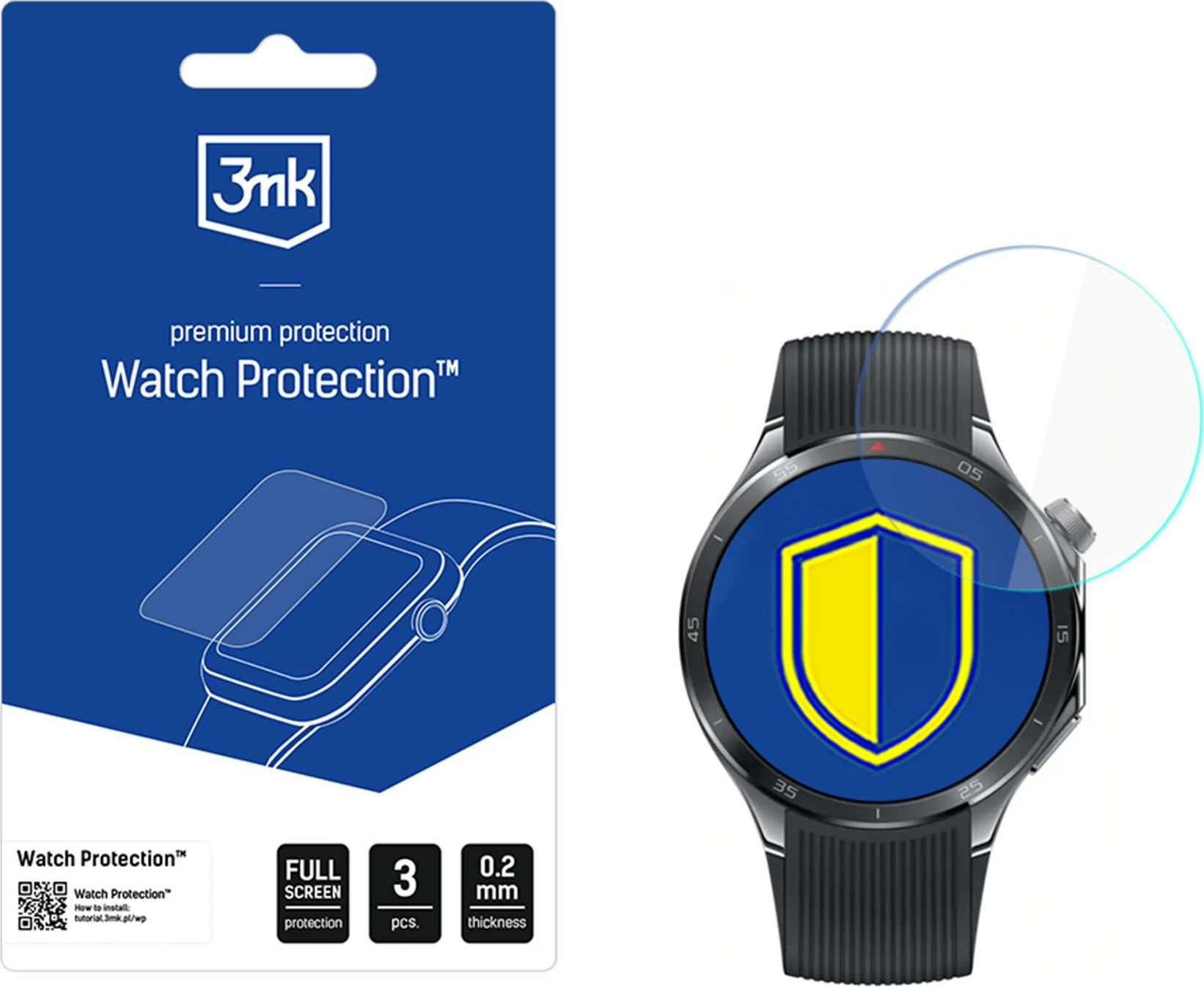 Xham mbrojtës për smartwatch 3mk Protection FlexibleGlass për Oppo Watch X2, 3 copë