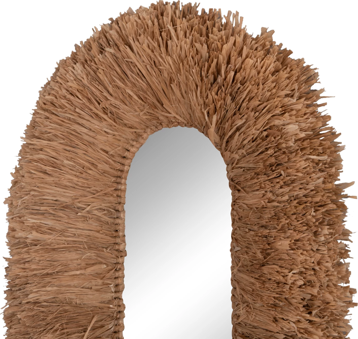 Pasqyrë muri ovale, kornizë fibra sisali, ngjyrë natyrale, FH4711, 95x60x15cm