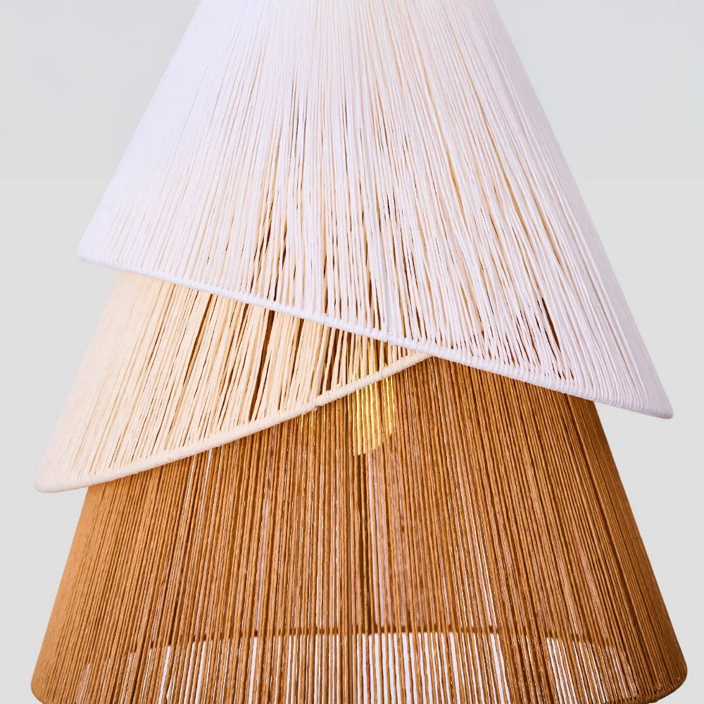 Llambë tavani SORREL, litar, letër, 36x34cm, e bardhë, bezhë, kafe