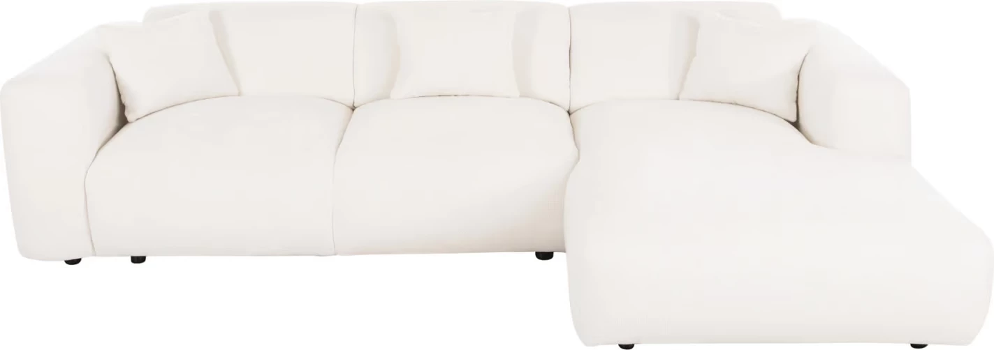 Divan këndor BRICKEN, FH3275.02R, pëlhurë e bardhë, 110-282x98-160x72H cm