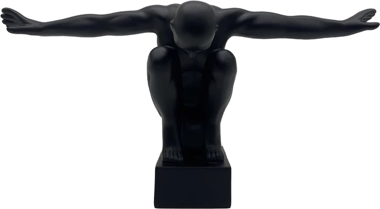 Figurë dekorative LEKO, polirezine, e zezë, 17.3x13.3x33.4cm