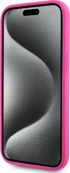 Mbështjellës Karl Lagerfeld KLHMP15SSKHPPLF për iPhone 15 6.1", silikon, MagSafe, fuchsia