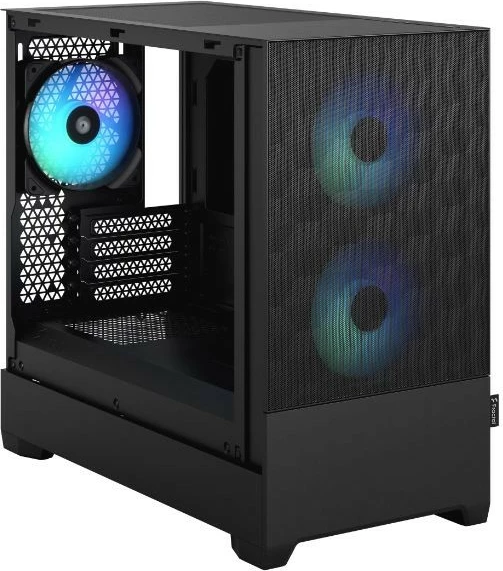 Kasë Fractal Design Pop Mini Air RGB, Mini Tower, Micro ATX/Mini ITX, e zezë, xham i temperuar