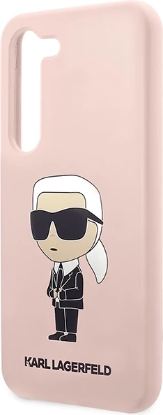 Mbështjellës Karl Lagerfeld KLHCS23SSNIKBCP për Samsung Galaxy S23, silikon, rozë