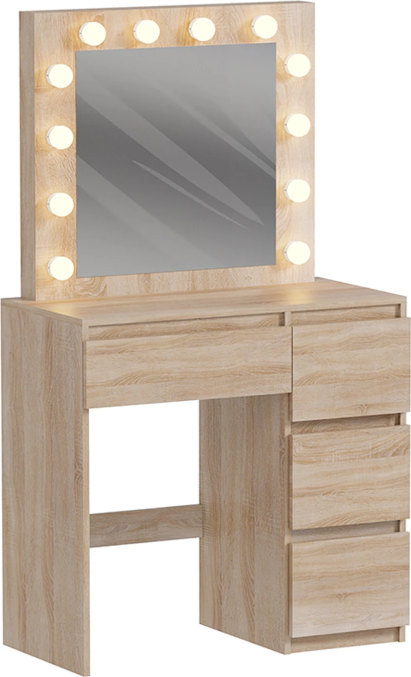 Tavolinë grimi me drita LED dhe sirtarë KEITLIN FH2499.01 melaminë në sonama 80x40x140Hcm