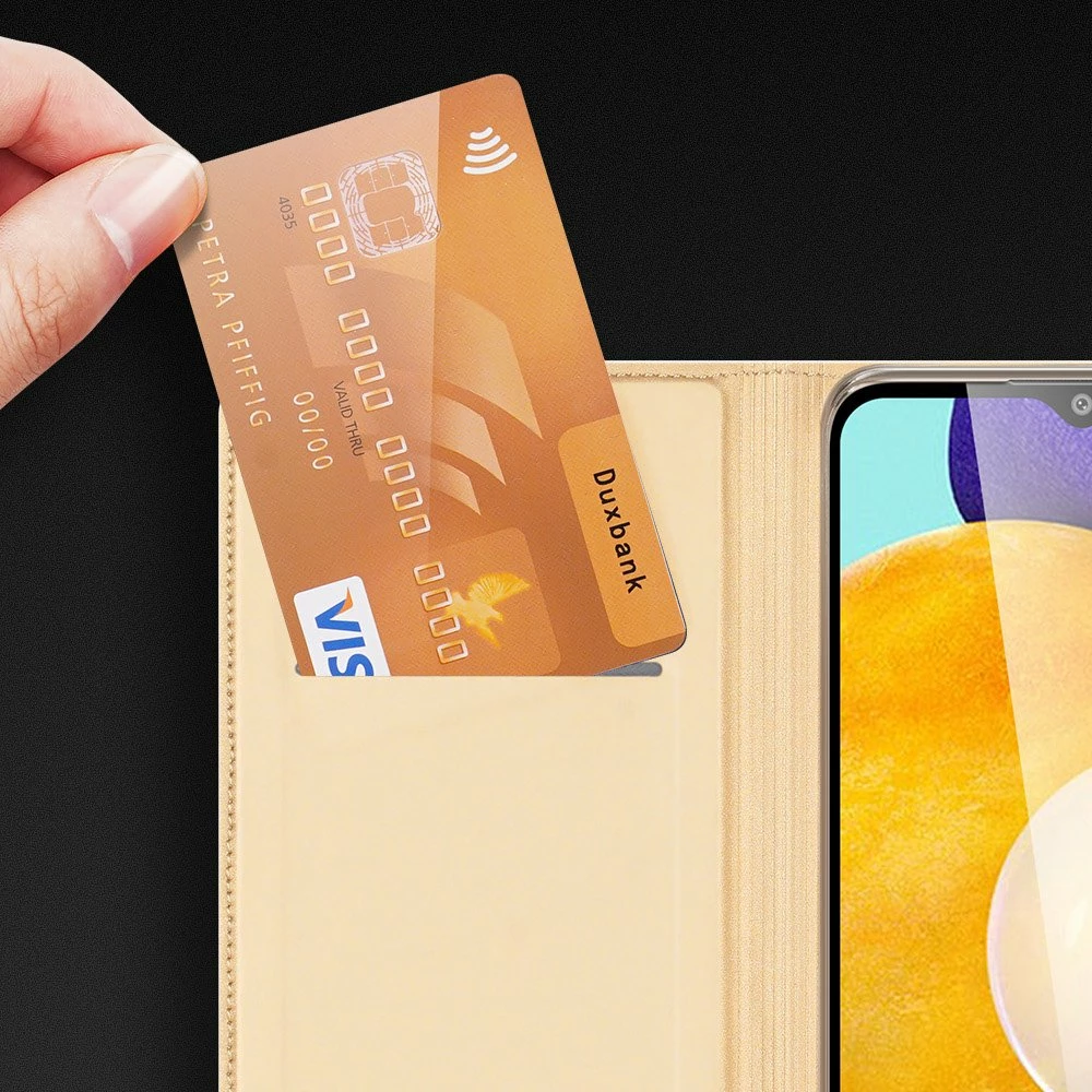 Mbështjellës Dux Ducis Skin Pro Bookcase për Samsung Galaxy A03s, ari