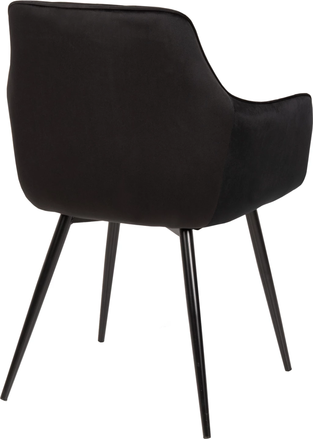 Karrige Latrell, kadife e zezë, këmbë metali të zeza, 55x57x84H cm., set prej 2 copë