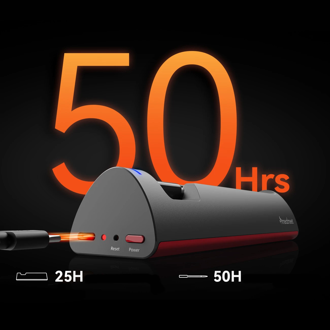 Termometër kuzhine smart, Metapen Meatmeet Pro, Bluetooth me aplikacion, për grill/furrë/tymues, e zezë