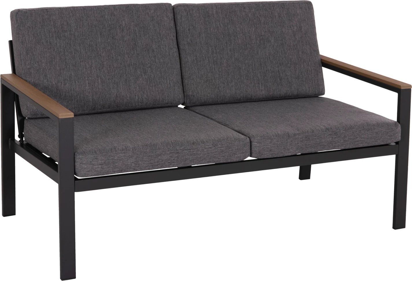 Divan i jashtëm dy ulëse, alumin & jastëkë, ngjyrë antracit, SAFIN FH6279.03, 140x70x77cm