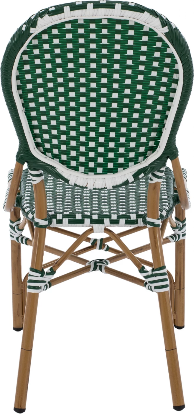 Karrige alumini pamje bambuje me thurje jeshile dhe bardhë FH5792.01 47x55x98 cm