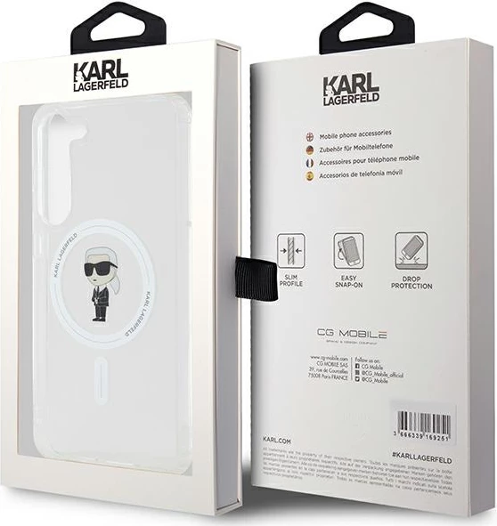 Mbështjellës Karl Lagerfeld IML Ikonik MagSafe për Samsung Galaxy S24+, transparent