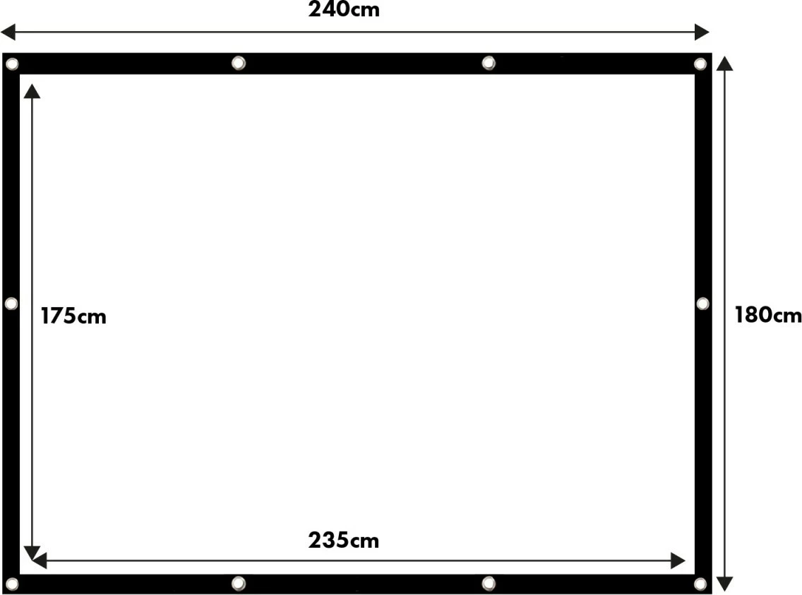Ekran projekcioni Maclean MC-169, 120 inç, 4:3, 240x180cm, manual, i bardhë