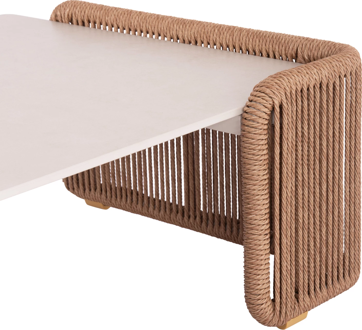 Set lounge për jashtë, 6 pjesë, AURORA, alumin ngjyrë fildishi, thurje bezhë, gur sintetik, CD6170