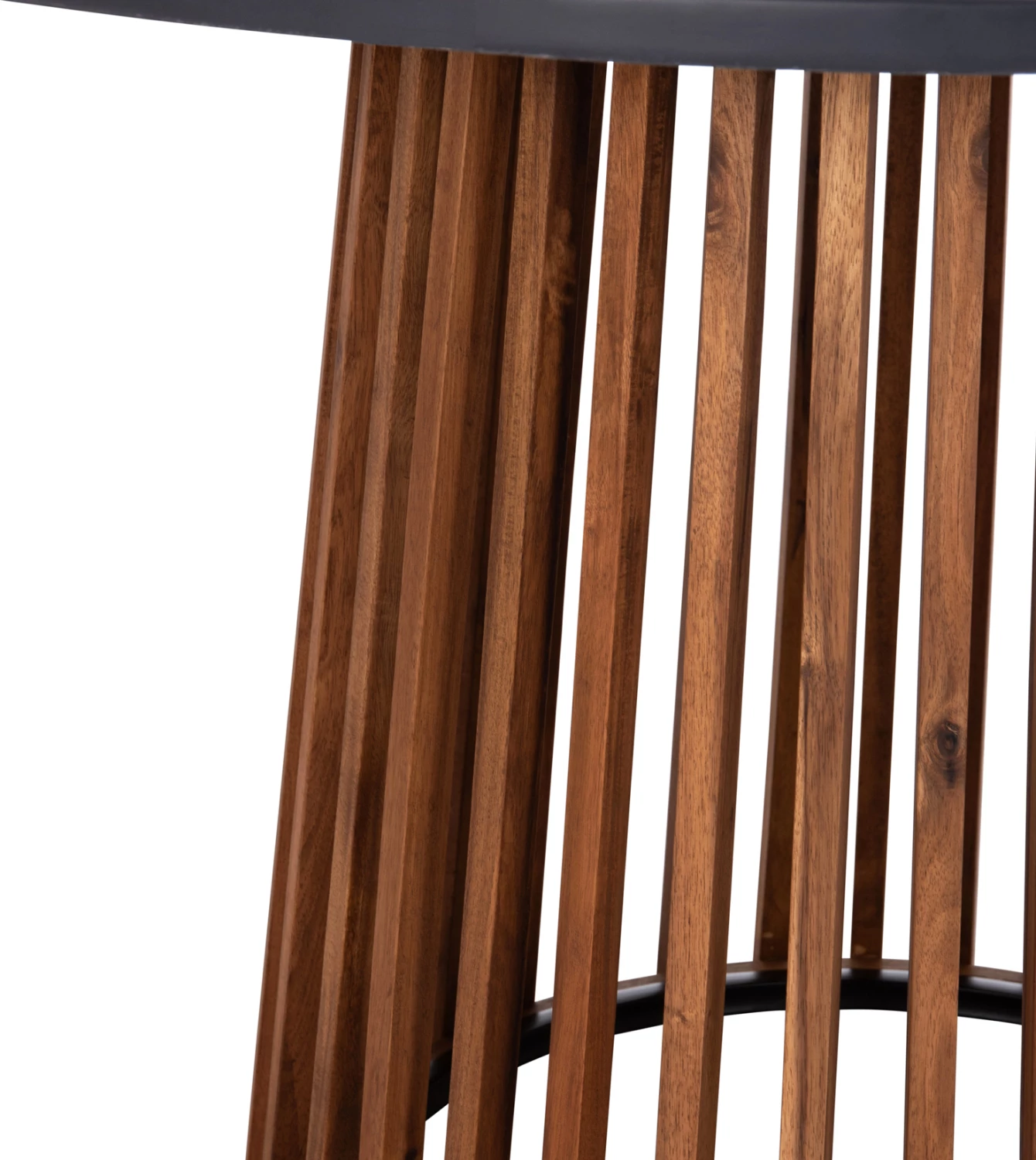 Tavolinë e rrumbullakët për jashtë, cement dhe dru akacie, CRISTOBAL FH6235, 120x77cm